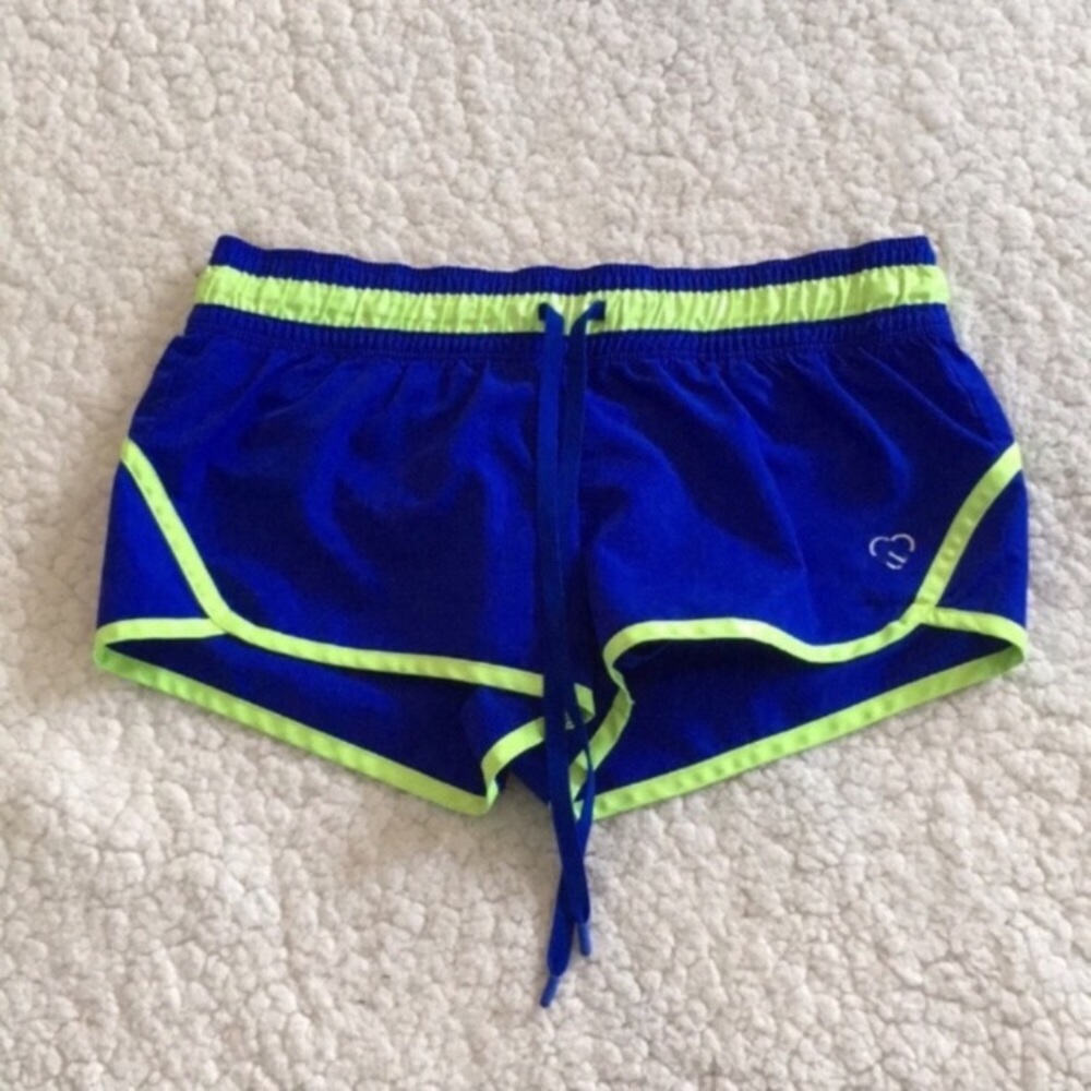 🛍 Athletic Blue Yellow Workout Running Shorts S